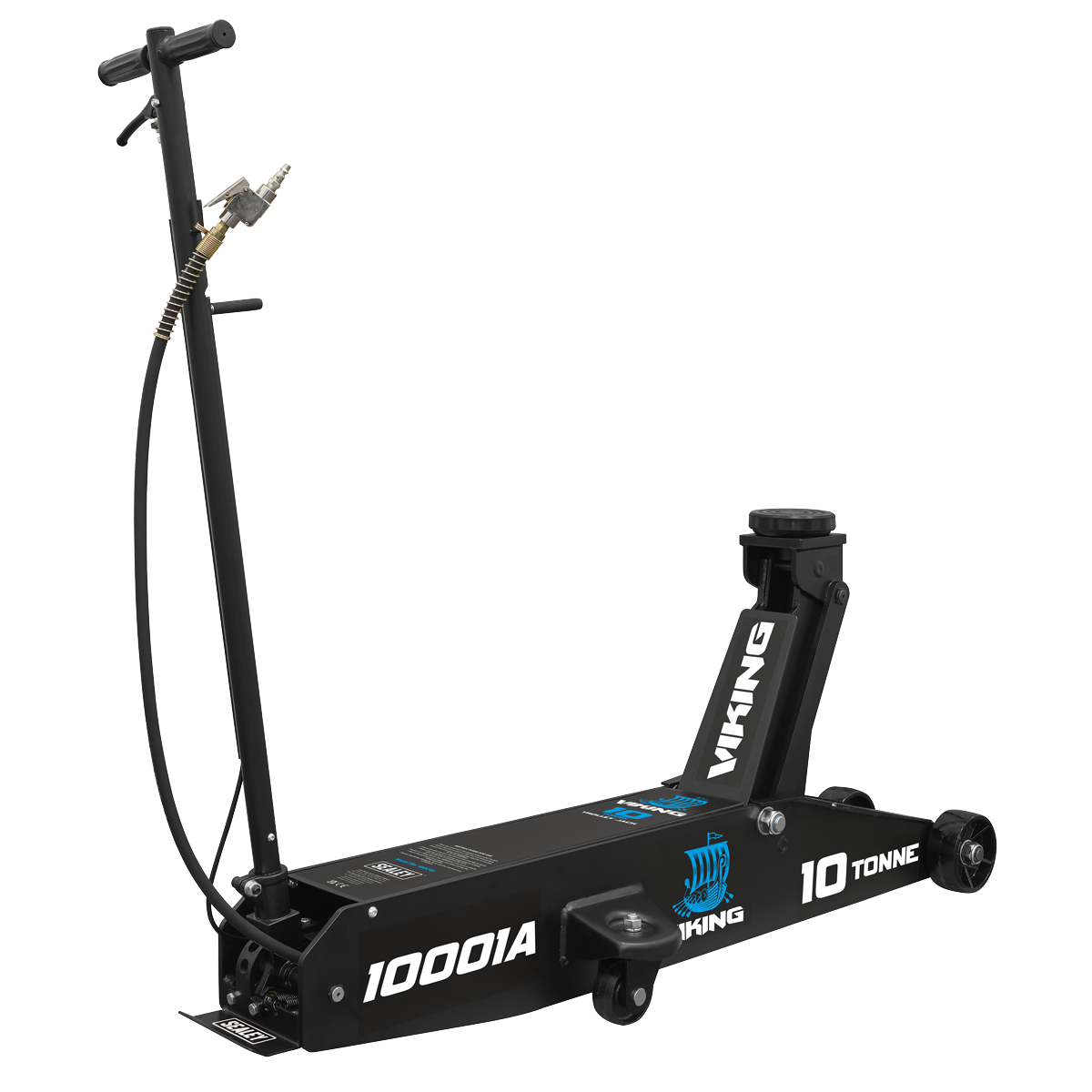 Professional Long Reach Air/Manual Operation Trolley Jack with Rocket Lift 10 Tonne 10001A