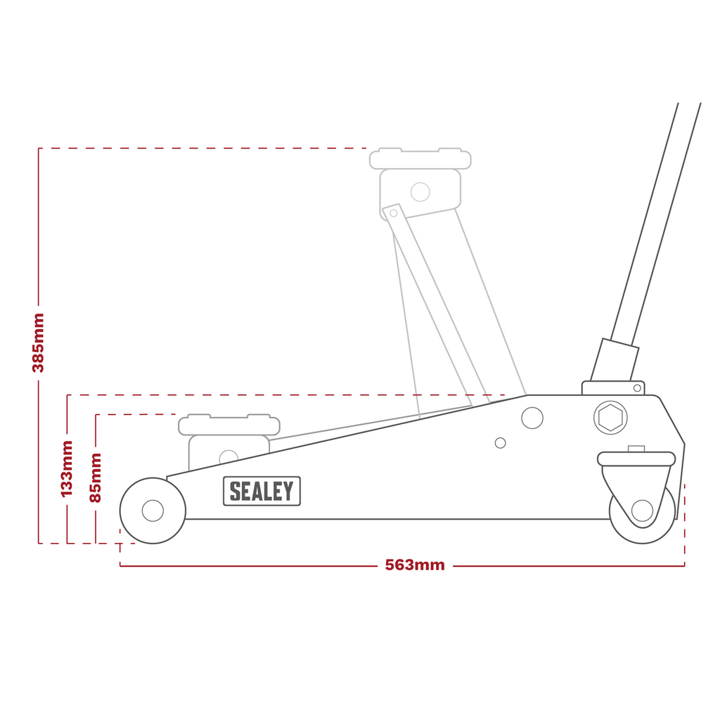 Low Profile Short Chassis Trolley Jack 2 Tonne & Accessories Bag Combo - Blue 1020LEBBAGCOMBO