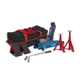 Low Profile Short Chassis Trolley Jack 2 Tonne & Accessories Bag Combo - Blue 1020LEBBAGCOMBO