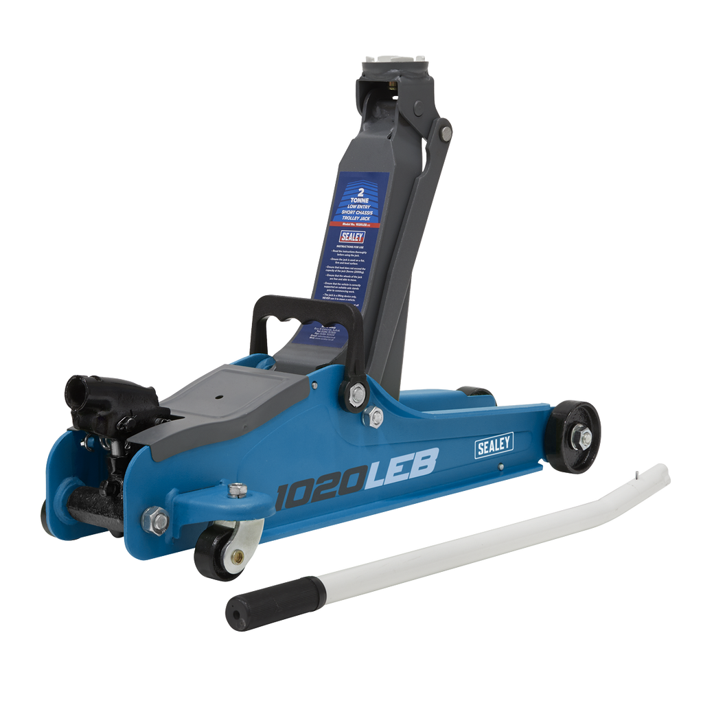 Low Profile Short Chassis Trolley Jack 2 Tonne & Accessories Bag Combo - Blue 1020LEBBAGCOMBO