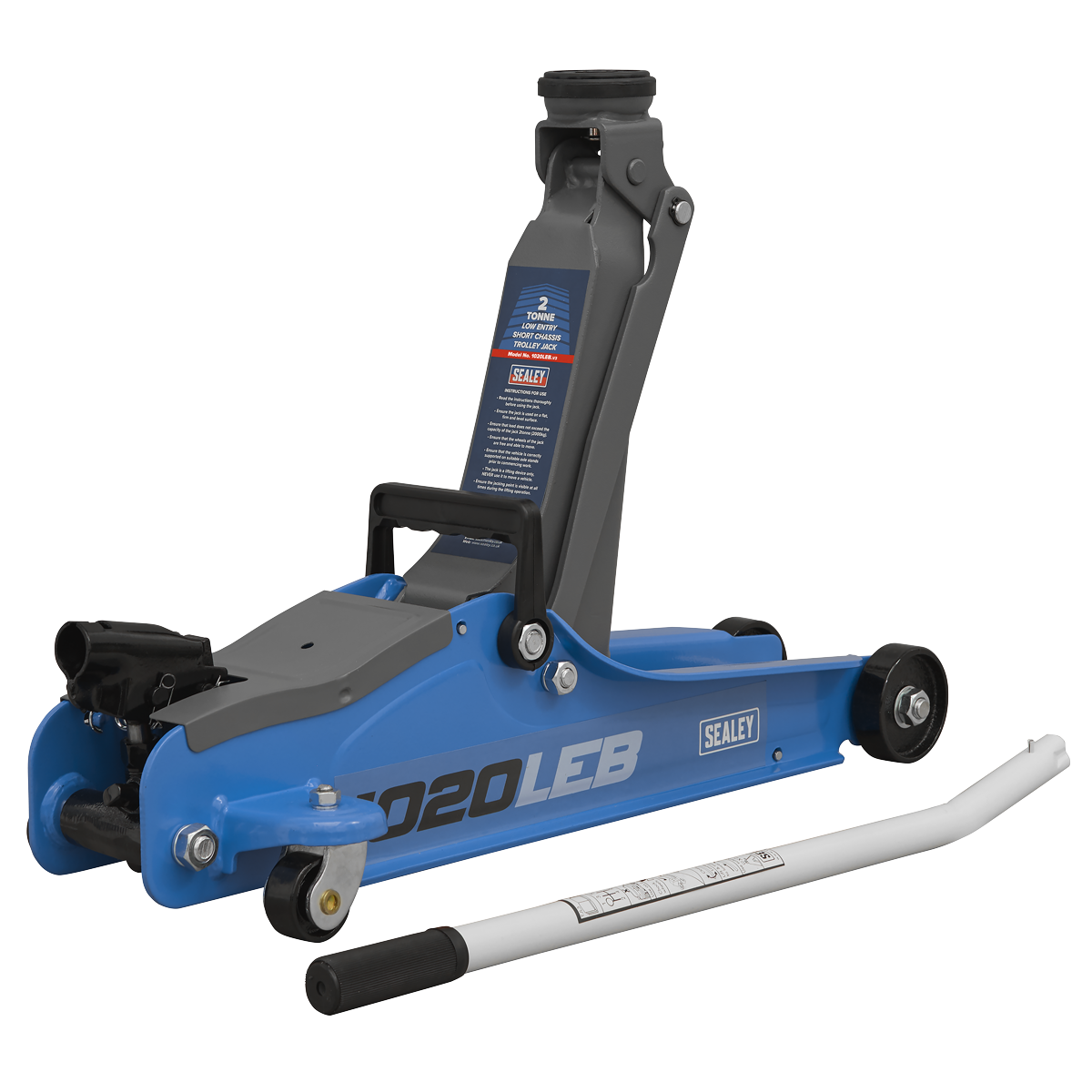 Low Profile Short Chassis Trolley Jack 2 Tonne - Blue 1020LEB