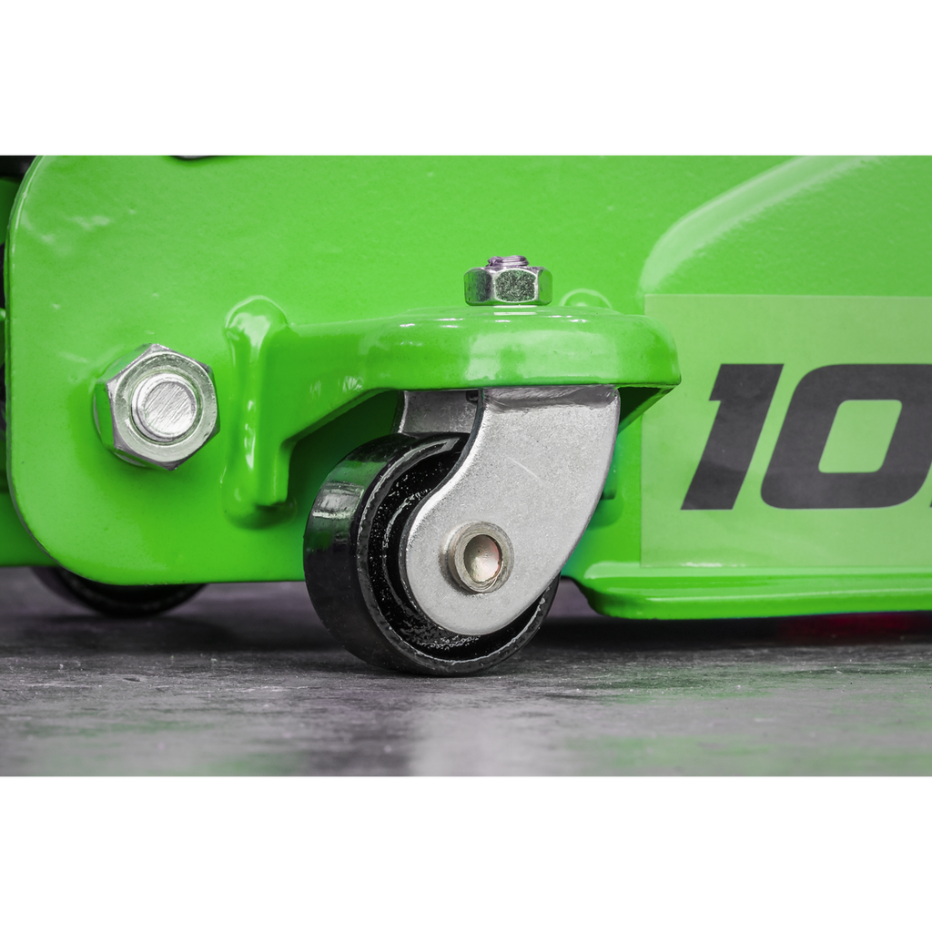 Low Profile Short Chassis Trolley Jack 2 Tonne - Green 1020LEHV