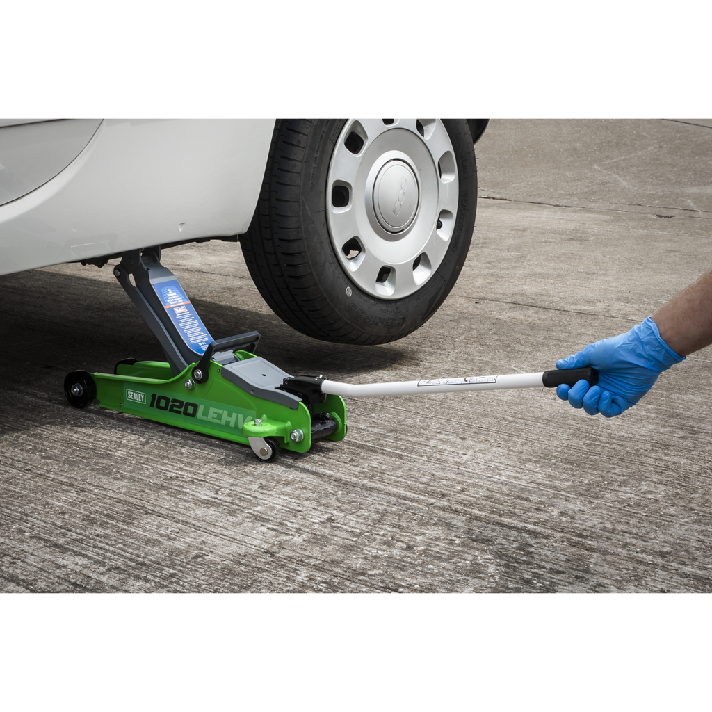 Low Profile Short Chassis Trolley Jack 2 Tonne - Green 1020LEHV