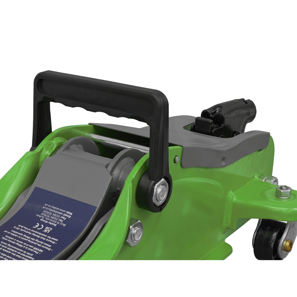 Low Profile Short Chassis Trolley Jack 2 Tonne - Green 1020LEHV