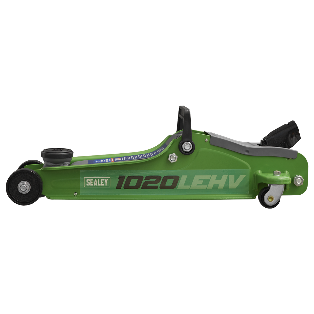 Low Profile Short Chassis Trolley Jack 2 Tonne - Green 1020LEHV