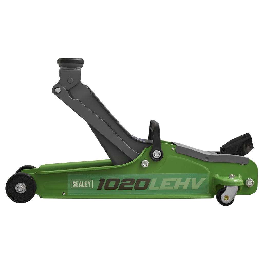 Low Profile Short Chassis Trolley Jack 2 Tonne - Green 1020LEHV