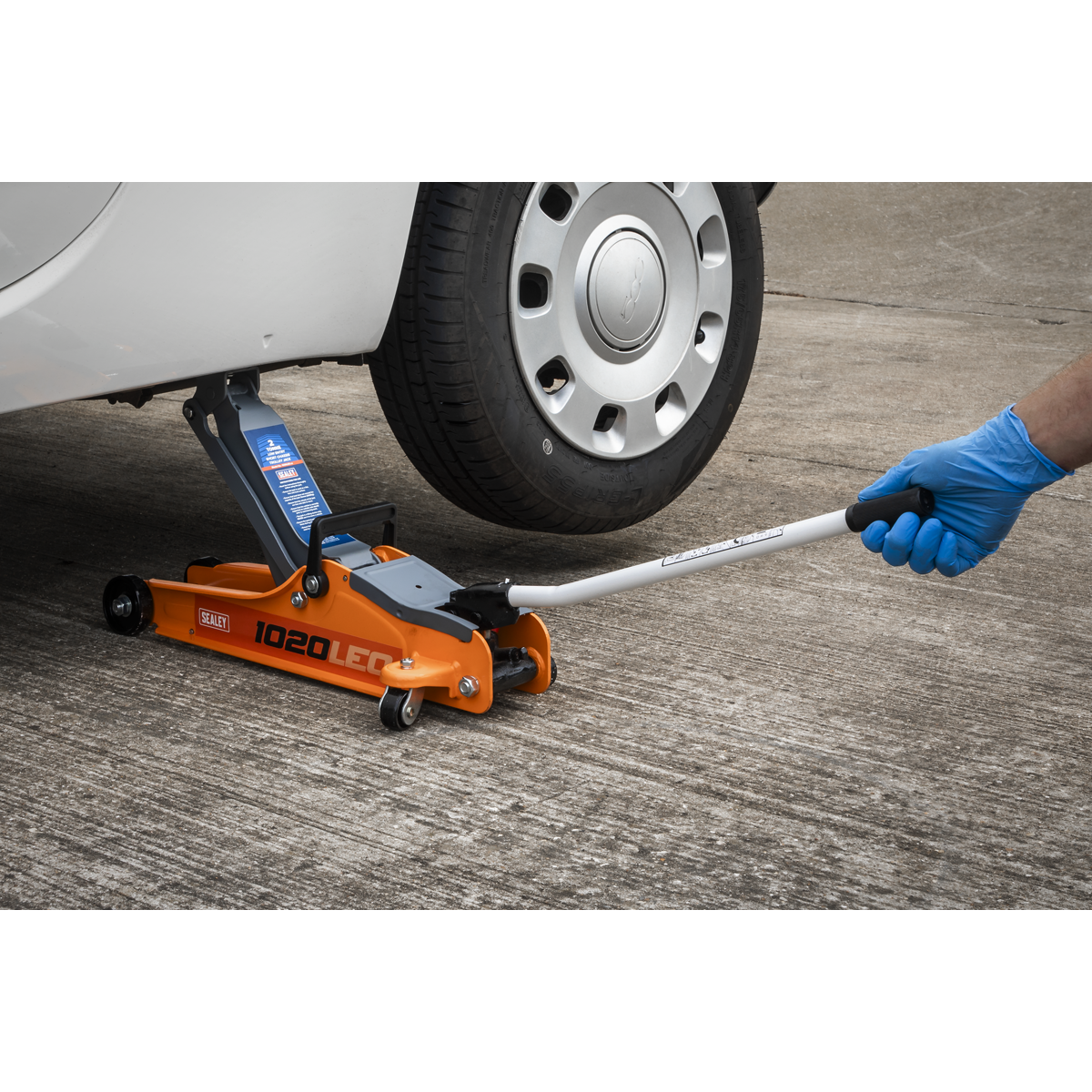 Low Profile Short Chassis Trolley Jack 2 Tonne - Orange 1020LEO