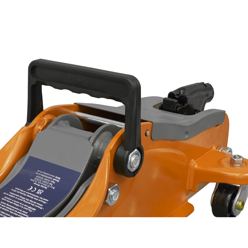 Low Profile Short Chassis Trolley Jack 2 Tonne - Orange 1020LEO