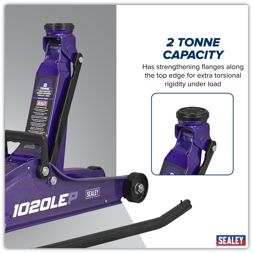 Low Profile Short Chassis Trolley Jack 2 Tonne - Purple 1020LEP