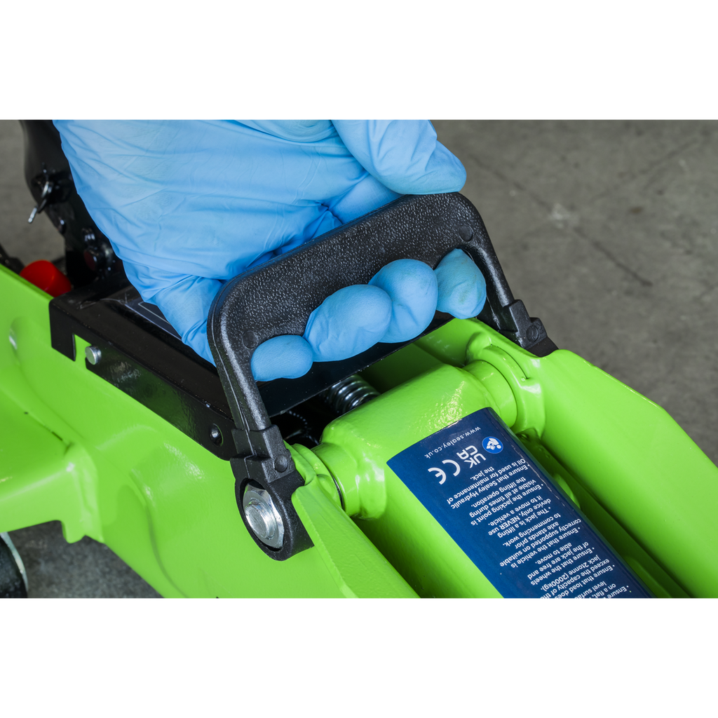 Short Chassis Trolley Jack with Storage Case 2 Tonne - Green 1050CXDHV