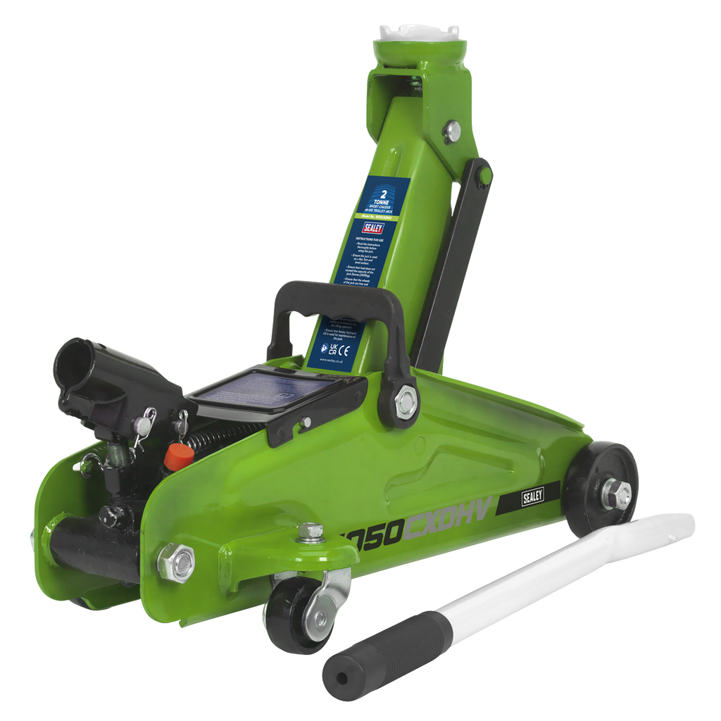 Short Chassis Trolley Jack with Storage Case 2 Tonne - Green 1050CXDHV