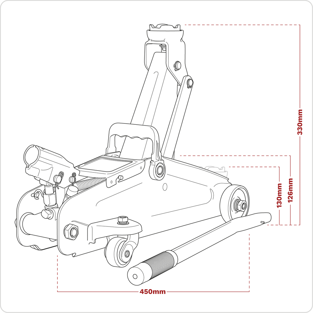 Short Chassis Trolley Jack 2 Tonne - Green 1050CXHV