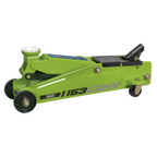 Heavy-Duty Long Reach Trolley Jack 3 Tonne - Green 1153CXHV