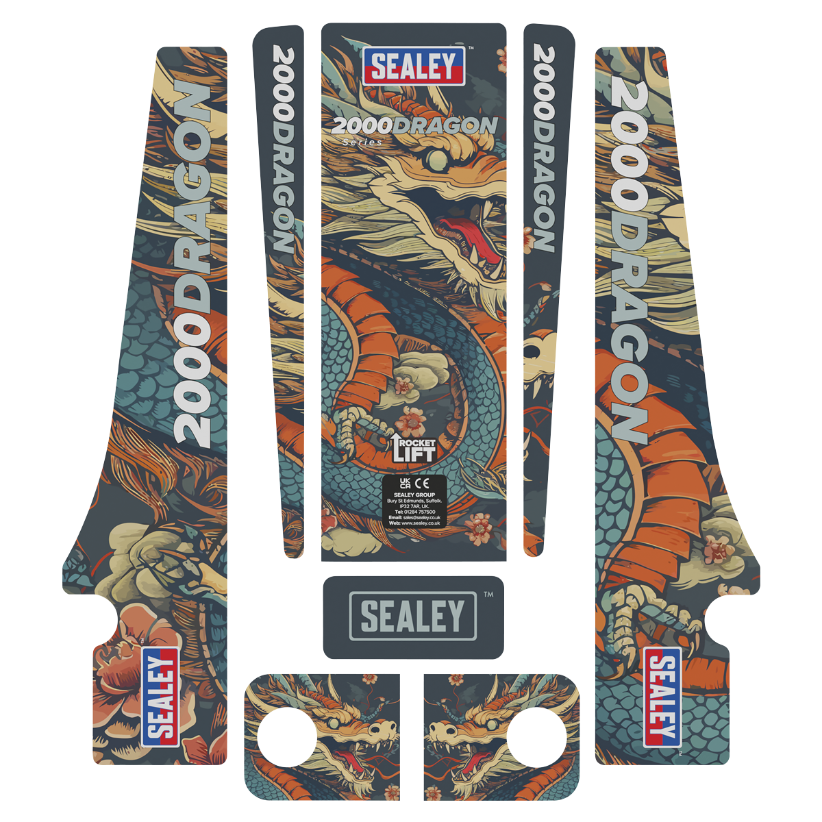 Low Profile Custom Design Trolley Jack with Rocket Lift 2 Tonne - White 2000CW