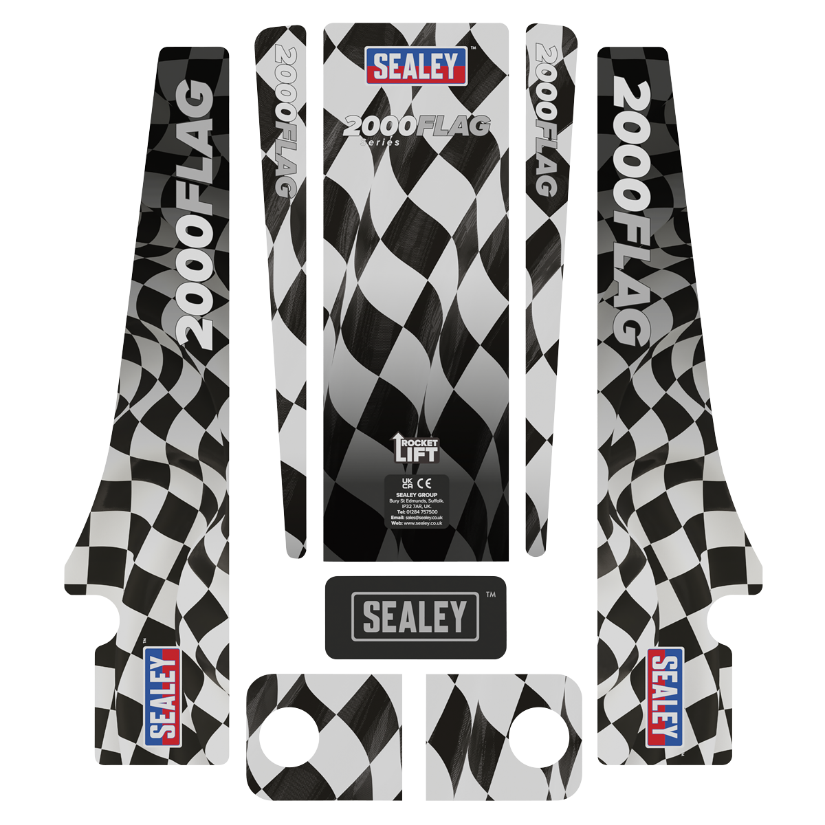 Low Profile Custom Design Trolley Jack with Rocket Lift 2 Tonne - Black 2000CB