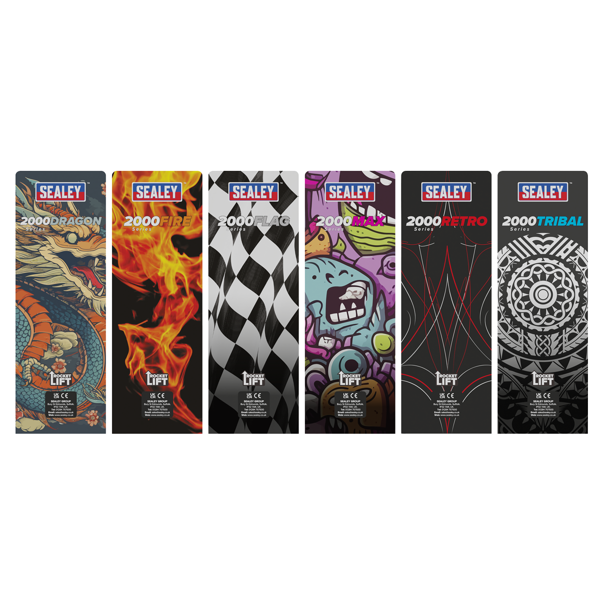 Low Profile Custom Design Trolley Jack with Rocket Lift 2 Tonne - Black 2000CB