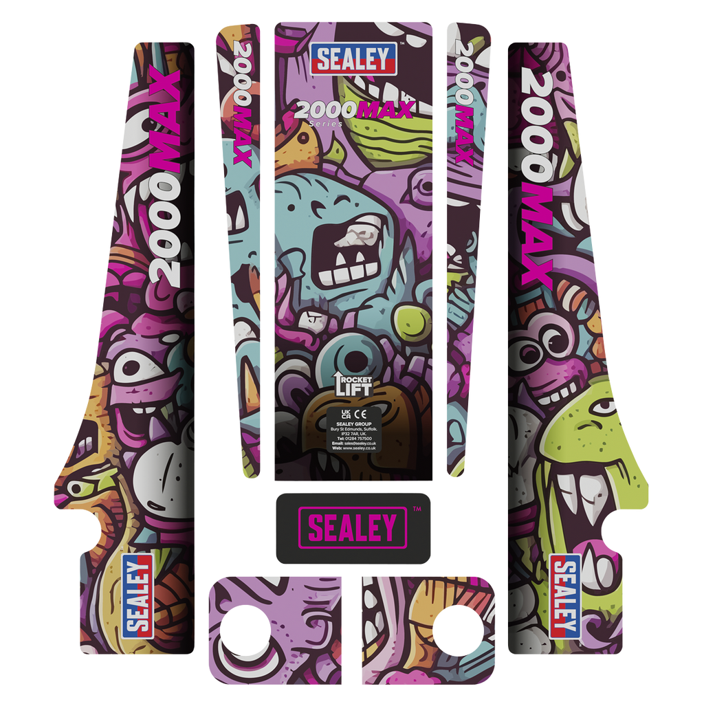 Low Profile Custom Design Trolley Jack with Rocket Lift 2 Tonne - Black 2000CB