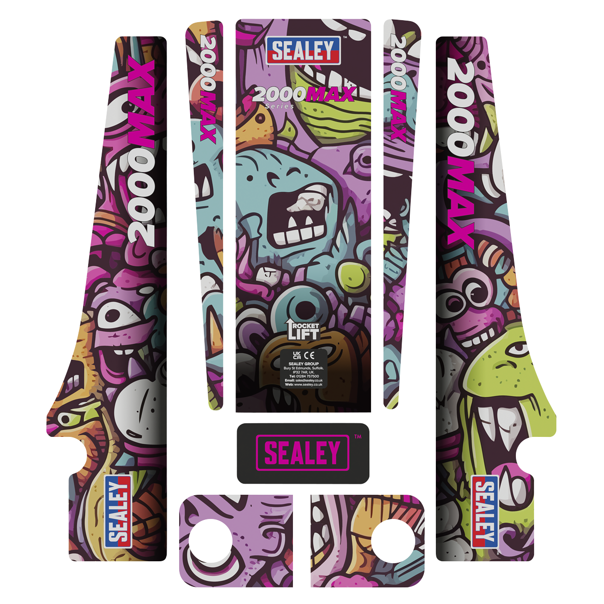 Low Profile Custom Design Trolley Jack with Rocket Lift 2 Tonne - White 2000CW