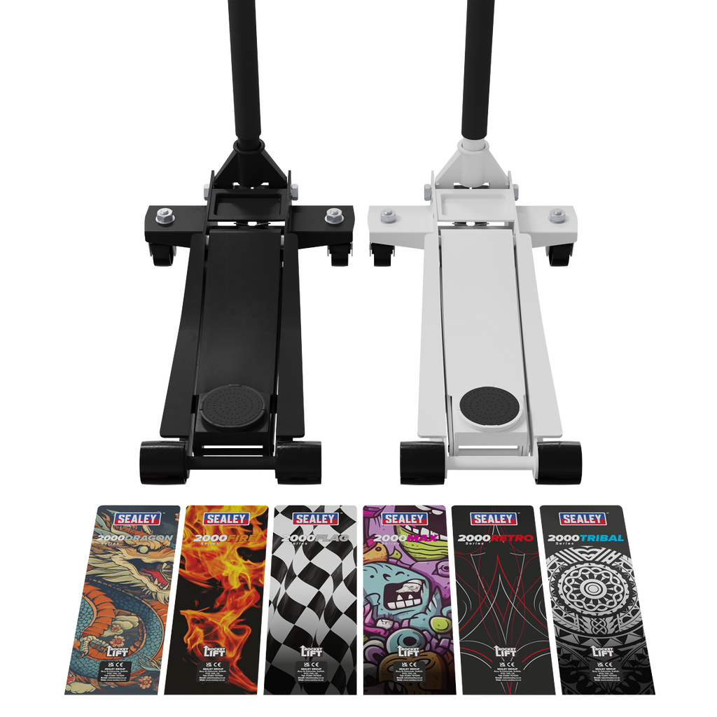 Low Profile Custom Design Trolley Jack with Rocket Lift 2 Tonne - Black 2000CB