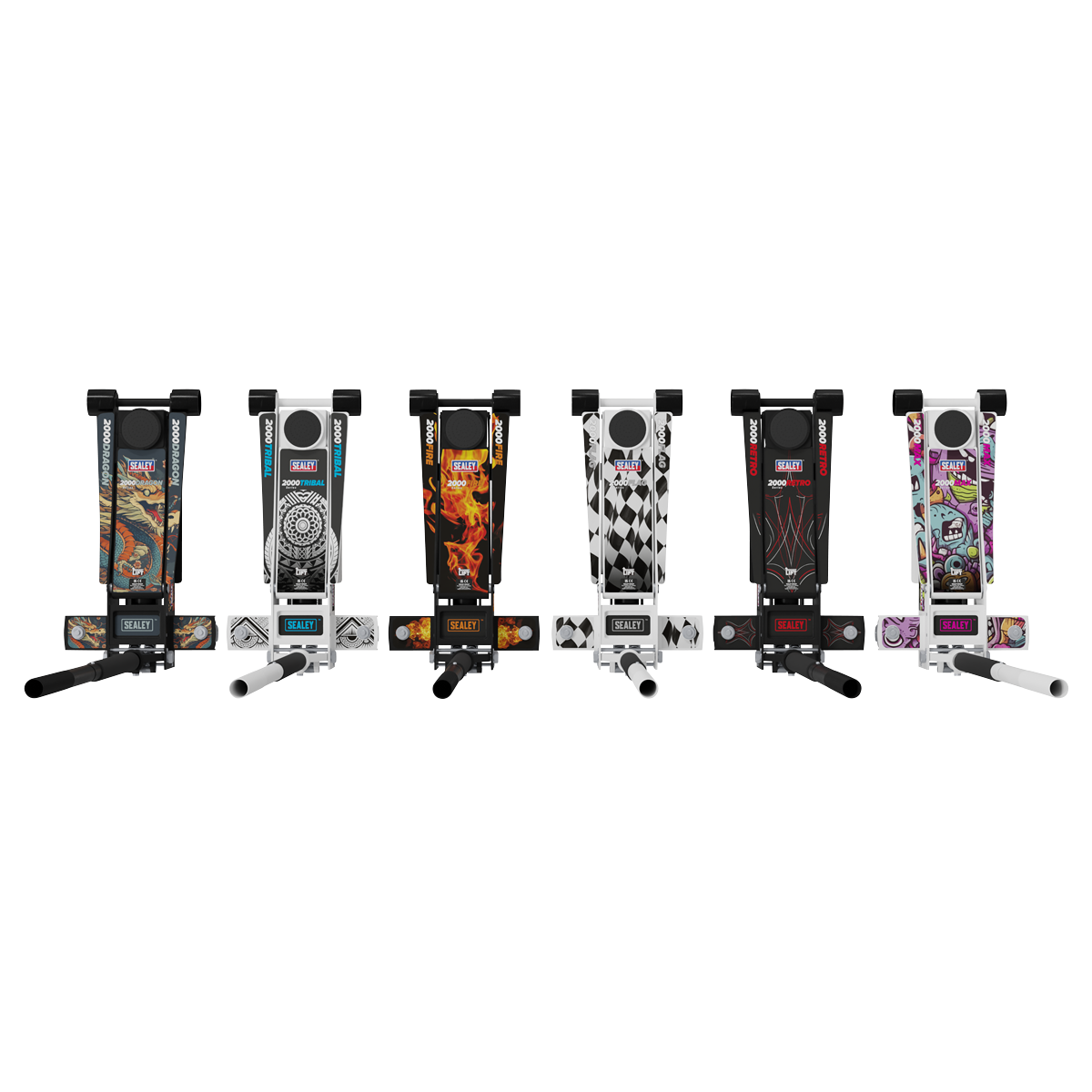 Low Profile Custom Design Trolley Jack with Rocket Lift 2 Tonne - Black 2000CB