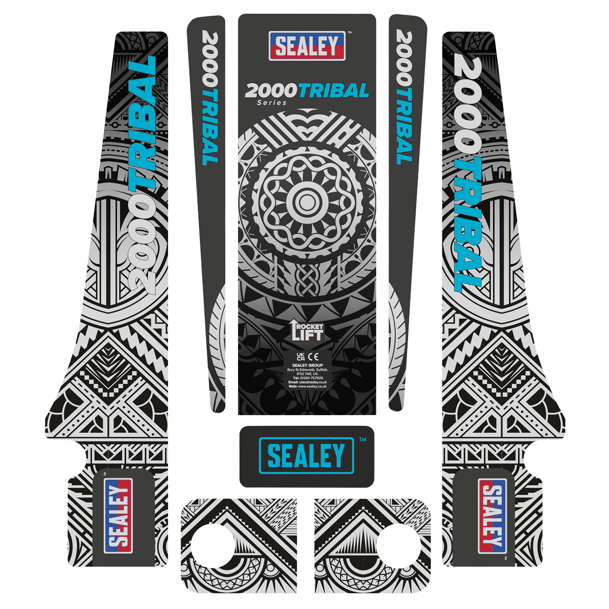 Low Profile Custom Design Trolley Jack with Rocket Lift 2 Tonne - White 2000CW