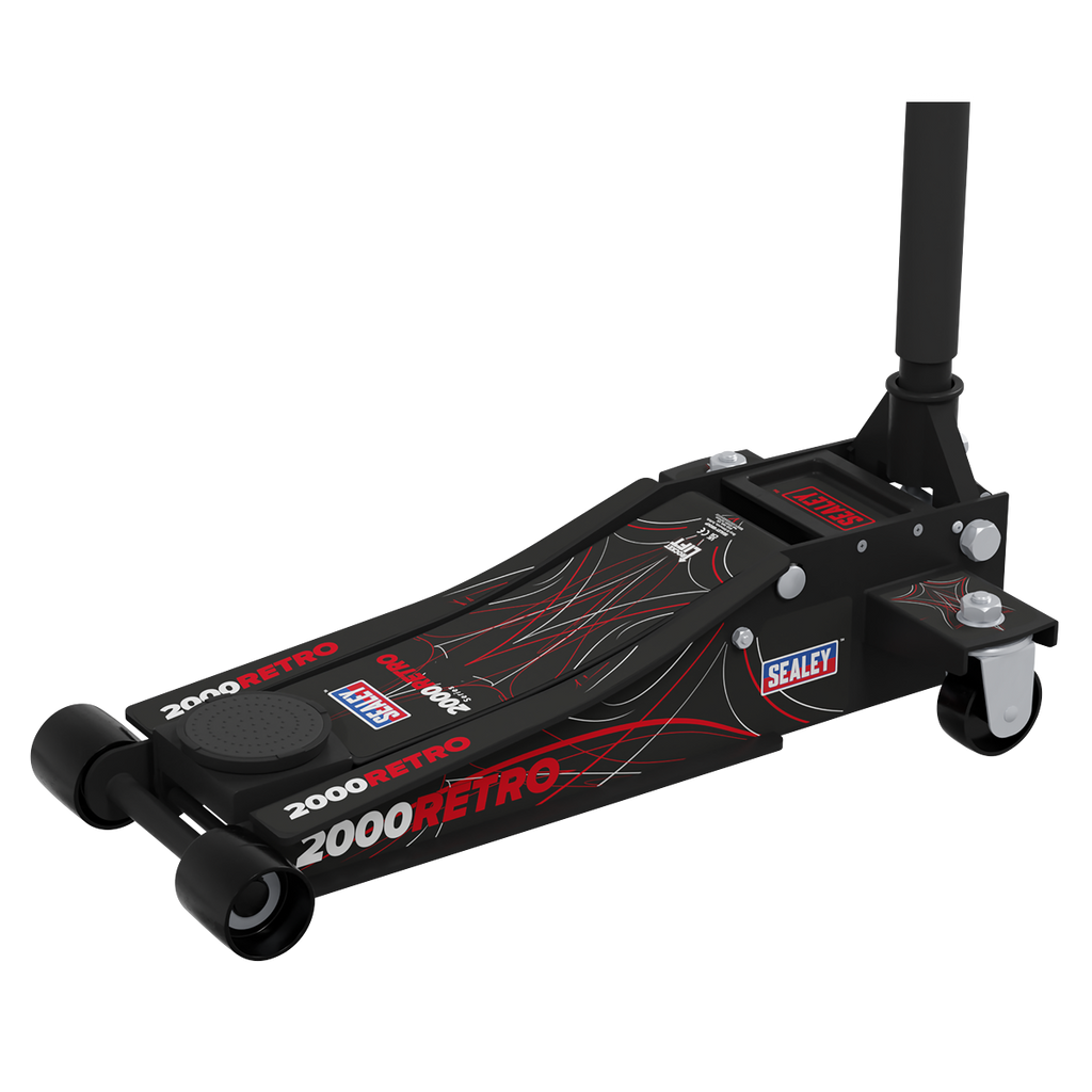 Low Profile Custom Design Trolley Jack with Rocket Lift 2 Tonne - Black 2000CB