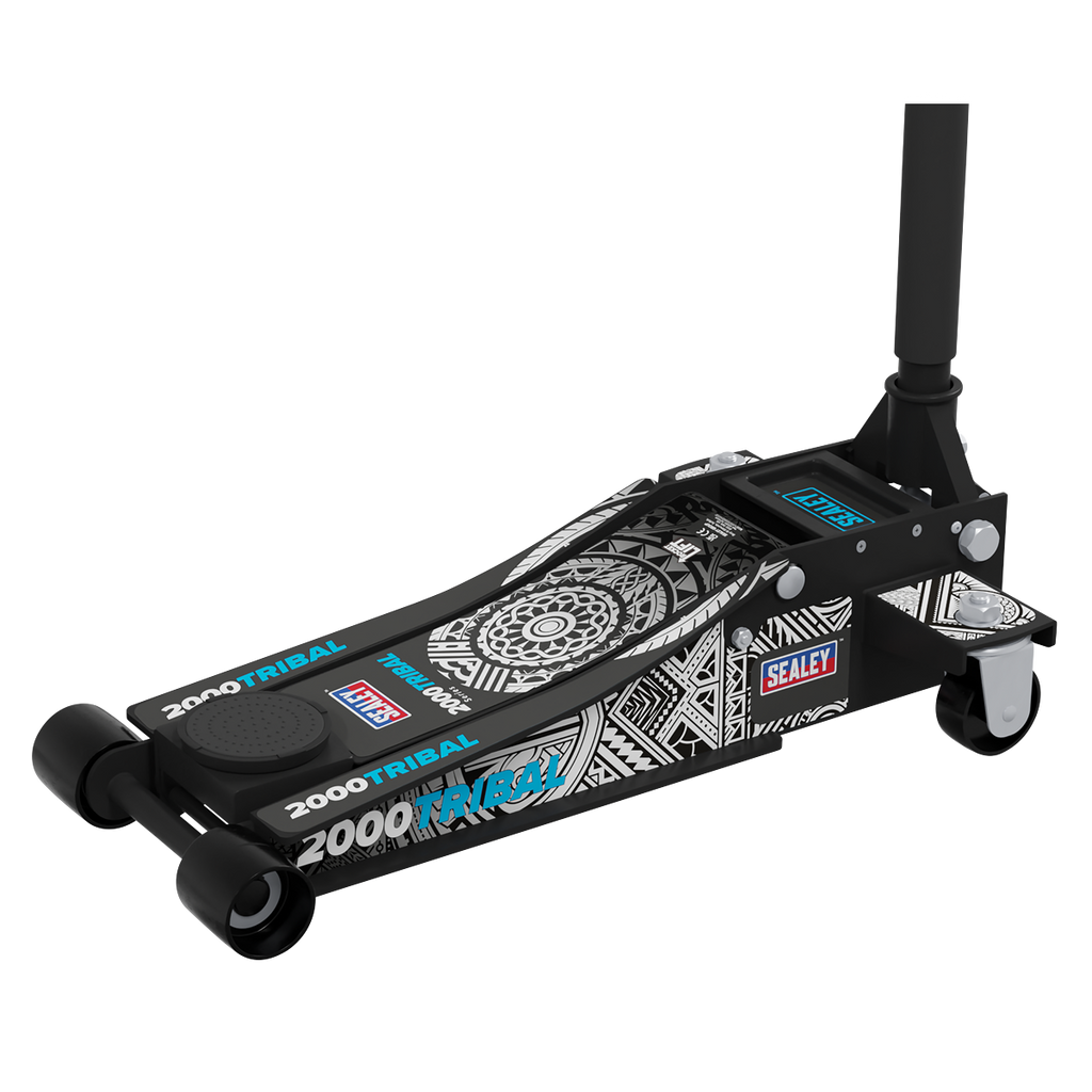 Low Profile Custom Design Trolley Jack with Rocket Lift 2 Tonne - Black 2000CB