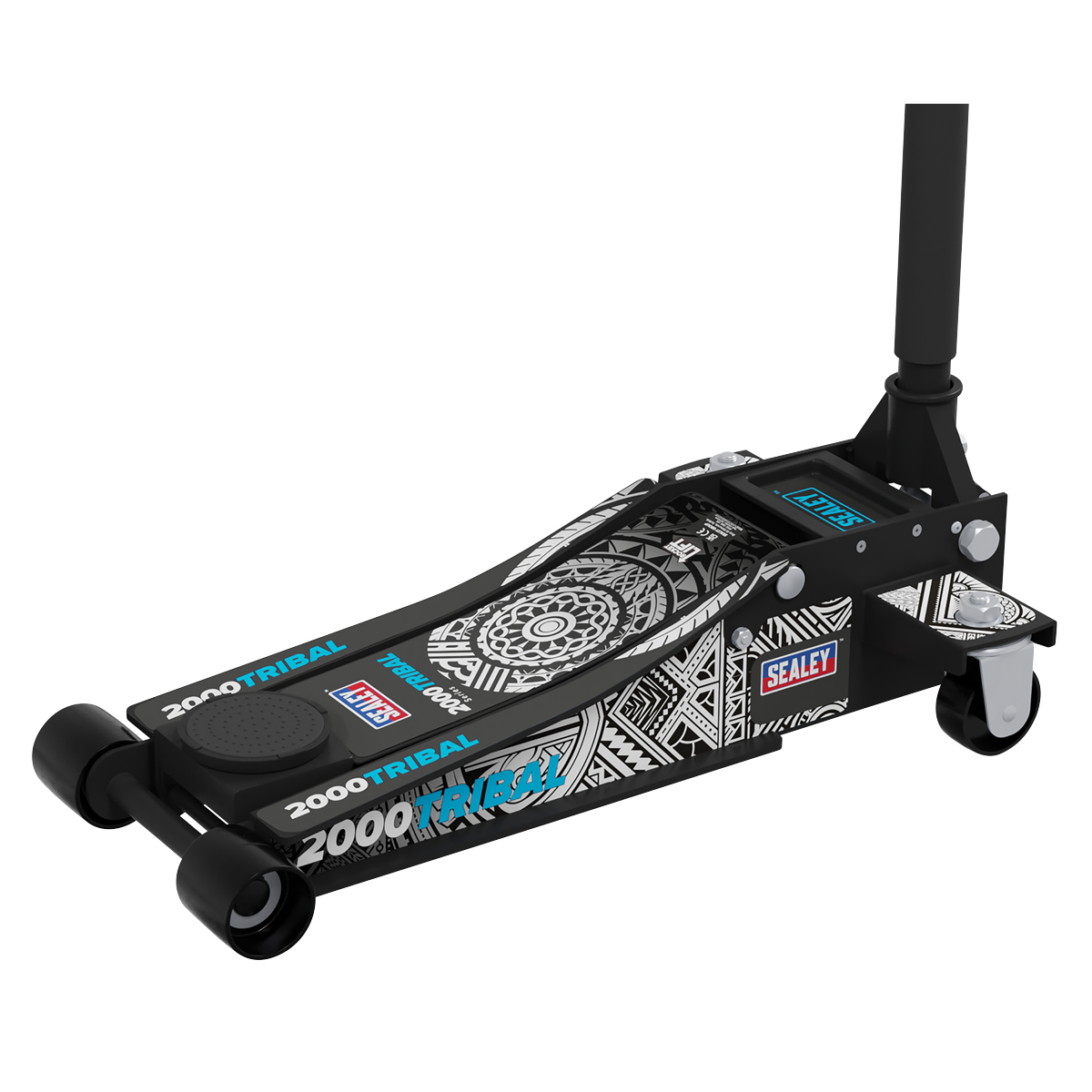 Low Profile Custom Design Trolley Jack with Rocket Lift 2 Tonne - Black 2000CB