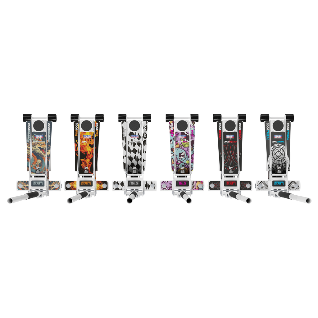 Low Profile Custom Design Trolley Jack with Rocket Lift 2 Tonne - White 2000CW