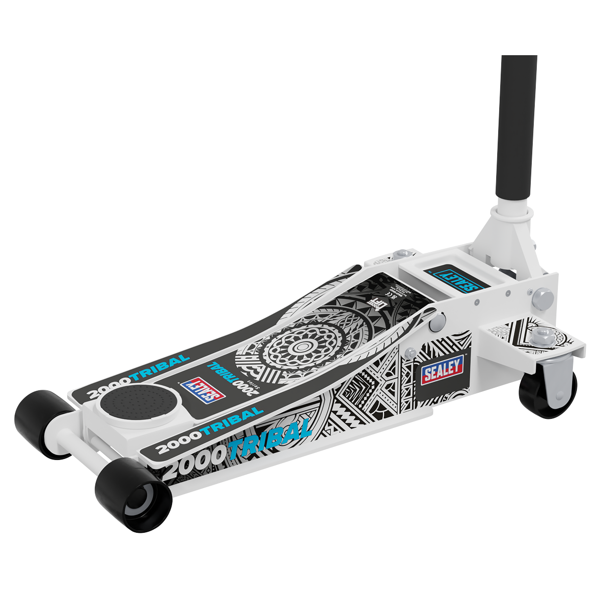 Low Profile Custom Design Trolley Jack with Rocket Lift 2 Tonne - White 2000CW