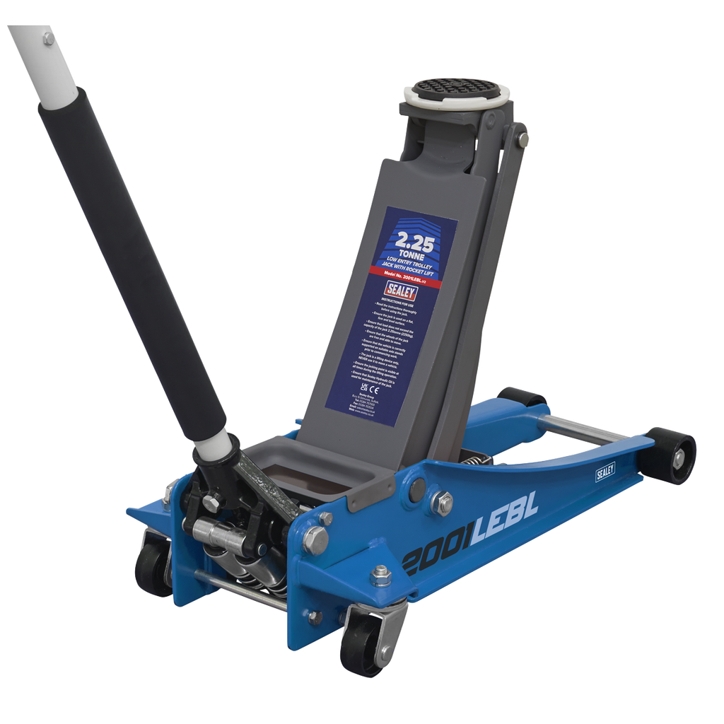 Low Profile Trolley Jack with Rocket Lift 2.25 Tonne - Blue 2001LEBL