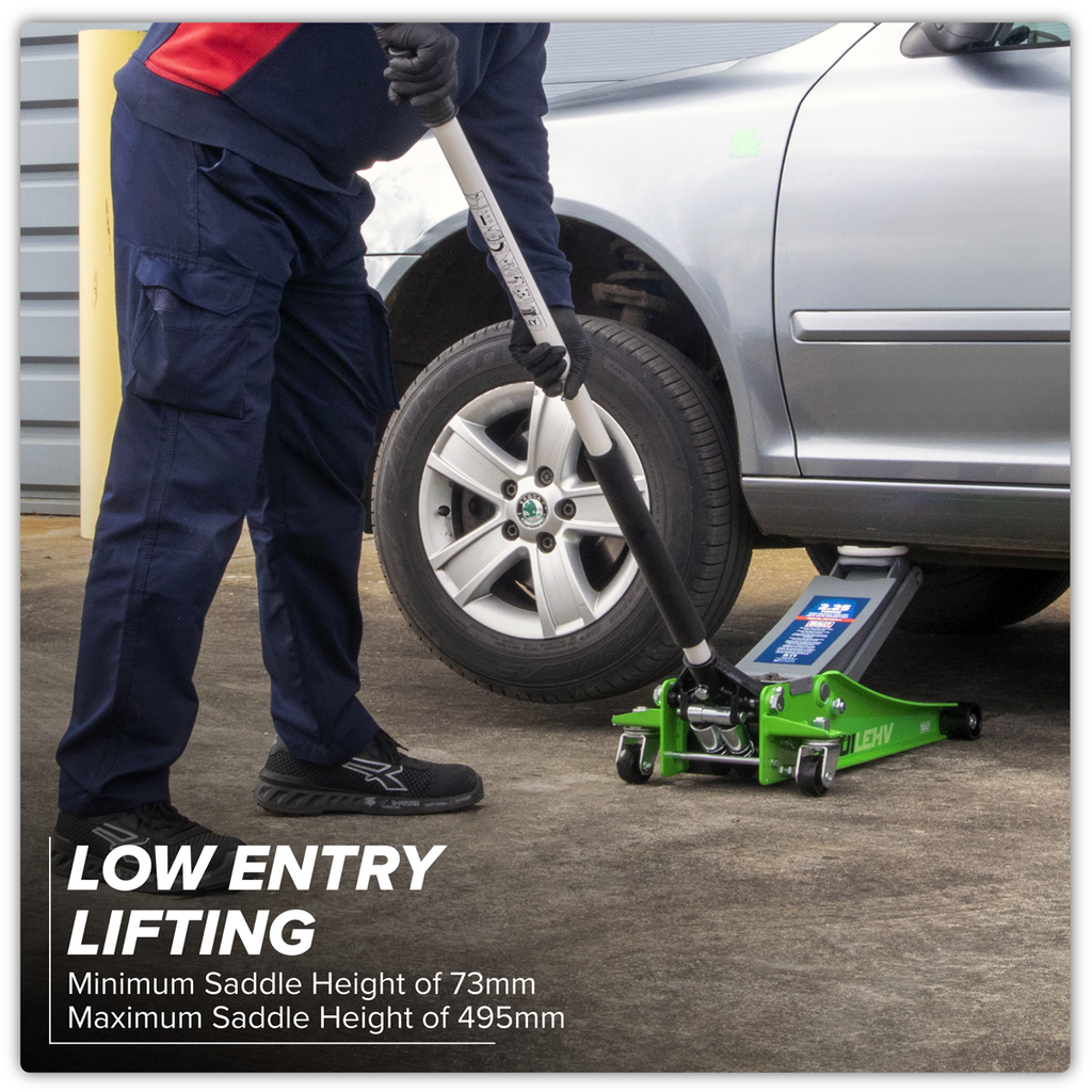 Low Profile Rocket Lift Trolley Jack 2.25 Tonne - Green 2001LEHV