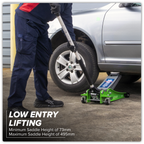 Low Profile Rocket Lift Trolley Jack 2.25 Tonne - Green 2001LEHV