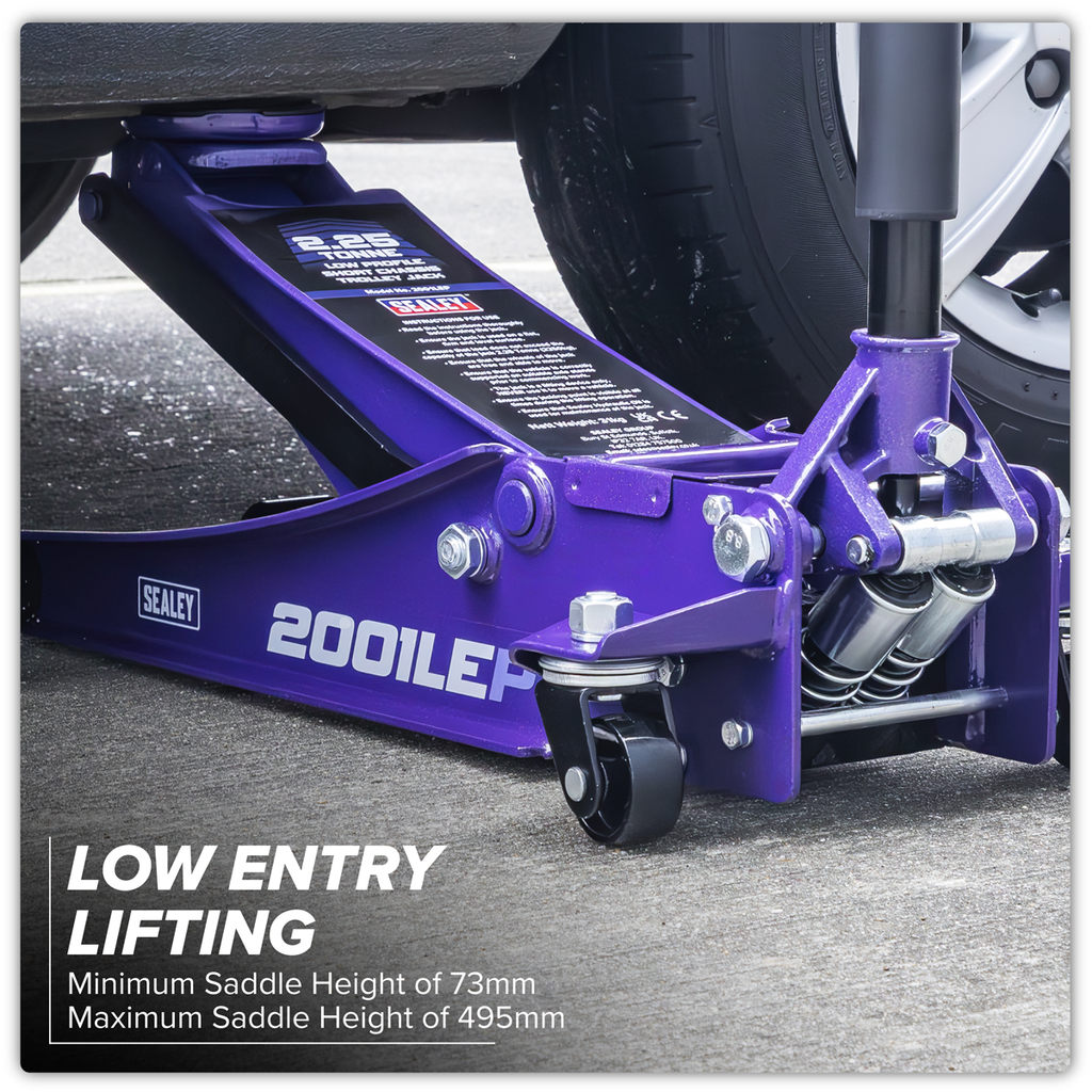Low Profile Trolley Jack with Rocket Lift 2.25 Tonne - Purple 2001LEP