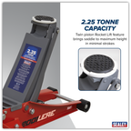 Low Profile Trolley Jack with Rocket Lift 2.25 Tonne - Red 2001LERE