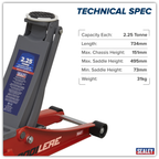 Low Profile Trolley Jack with Rocket Lift 2.25 Tonne - Red 2001LERE
