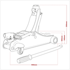 180° Handle Low Profile Short Chassis Trolley Jack 2 Tonne - Red 2180LE