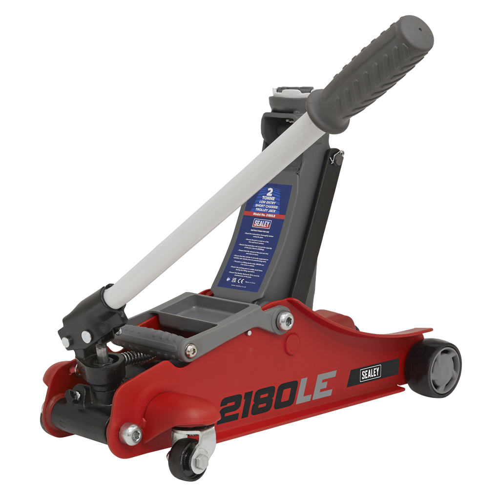 180° Handle Low Profile Short Chassis Trolley Jack 2 Tonne - Red 2180LE