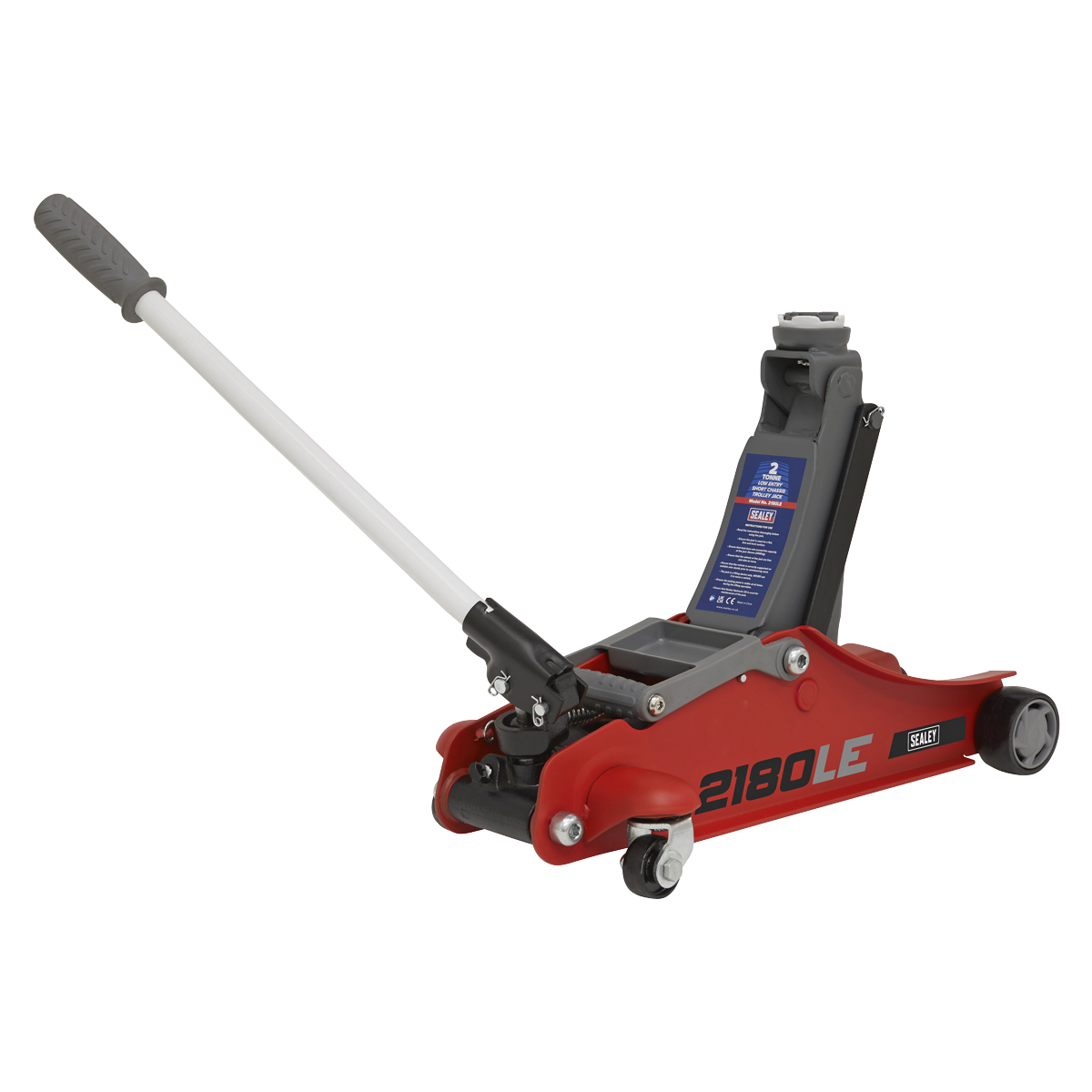 180° Handle Low Profile Short Chassis Trolley Jack 2 Tonne - Red 2180LE