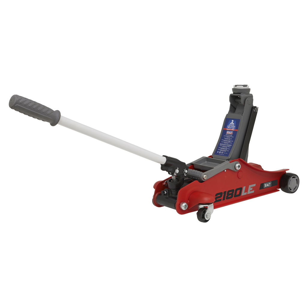 180° Handle Low Profile Short Chassis Trolley Jack 2 Tonne - Red 2180LE