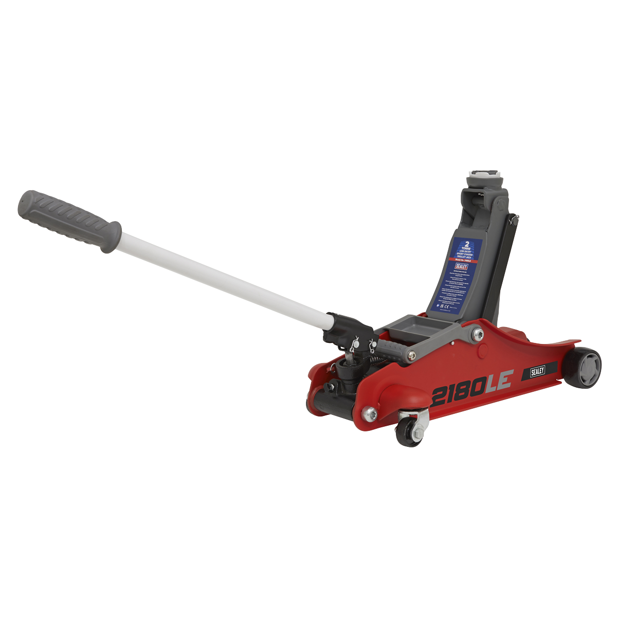 180° Handle Low Profile Short Chassis Trolley Jack 2 Tonne - Red 2180LE
