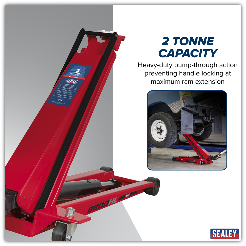 High Lift Low Profile Trolley Jack 2 Tonne 2200HL