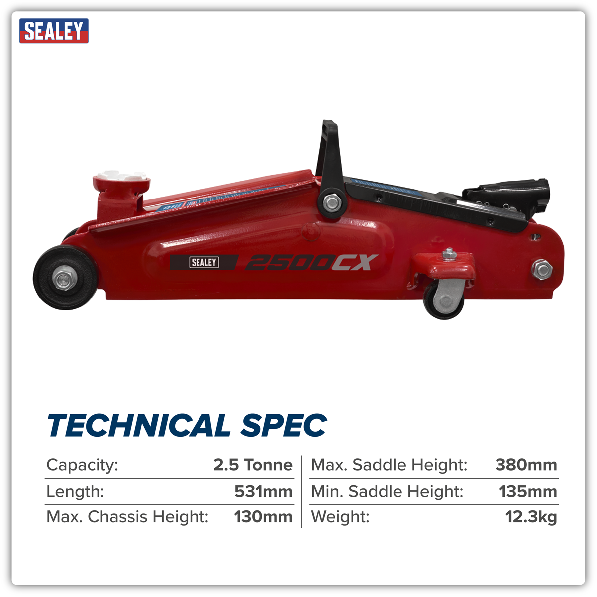 Heavy-Duty Trolley Jack 2.5 Tonne 2500CX