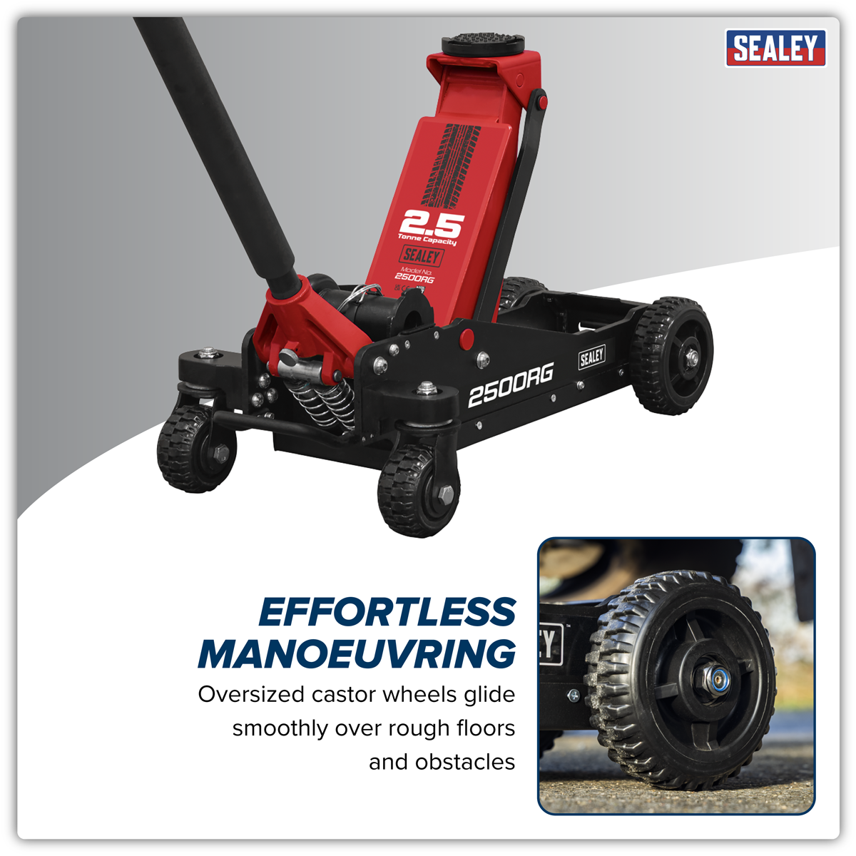 Big Wheel Hybrid Trolley Jack with Super Rocket Lift for Off-Road Vehicles, SUVs, Vans & 4x4s 2.5 Tonne 2500RG