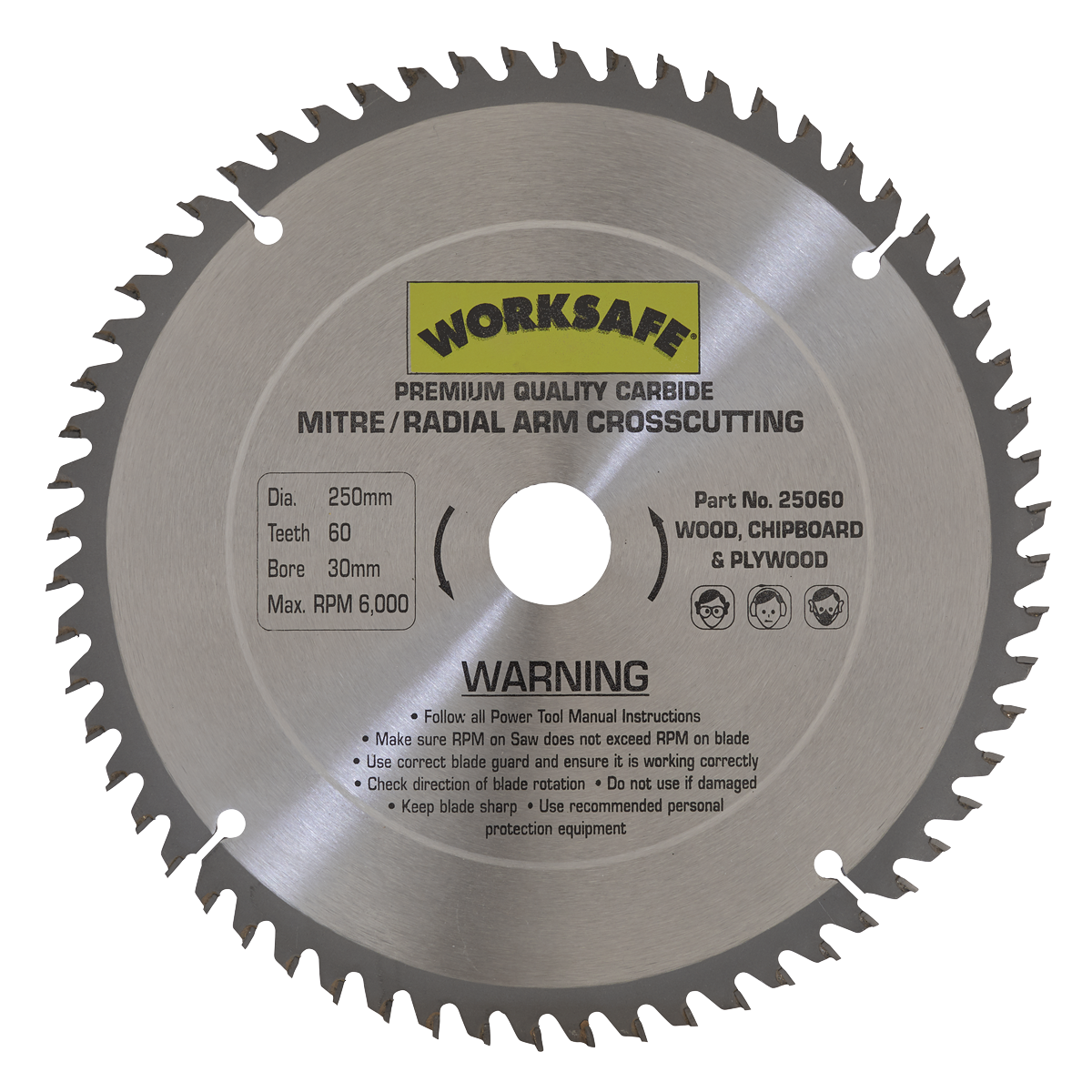 TCT Saw Blade 250 x 30mm 60tpu 25060