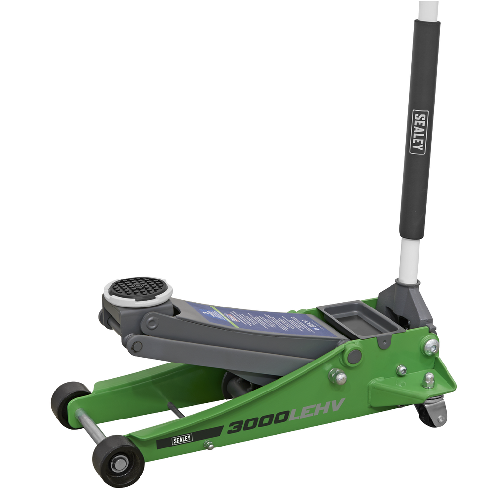 Low Profile Trolley Jack with Rocket Lift 3 Tonne - Green 3000LEHV