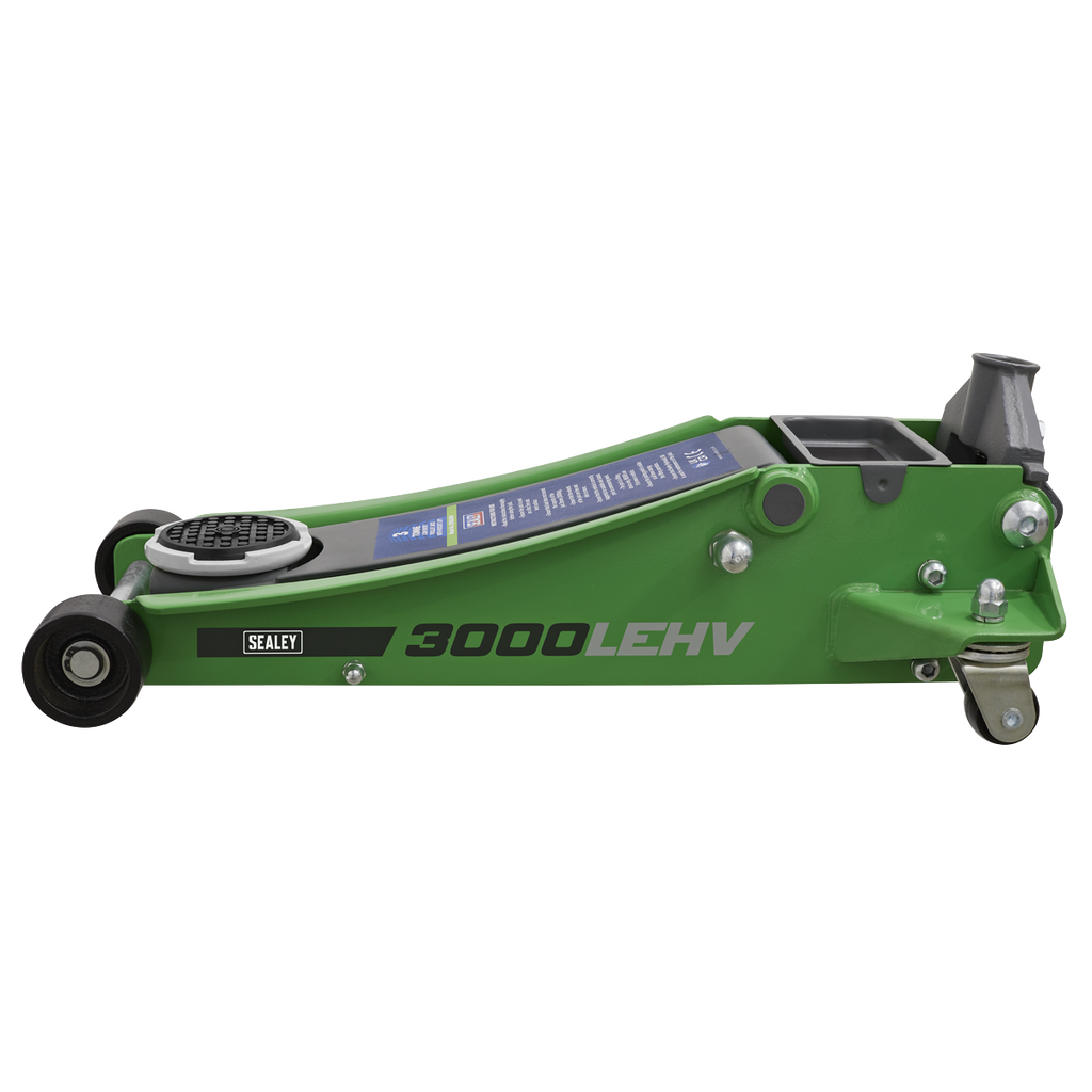 Low Profile Trolley Jack with Rocket Lift 3 Tonne - Green 3000LEHV