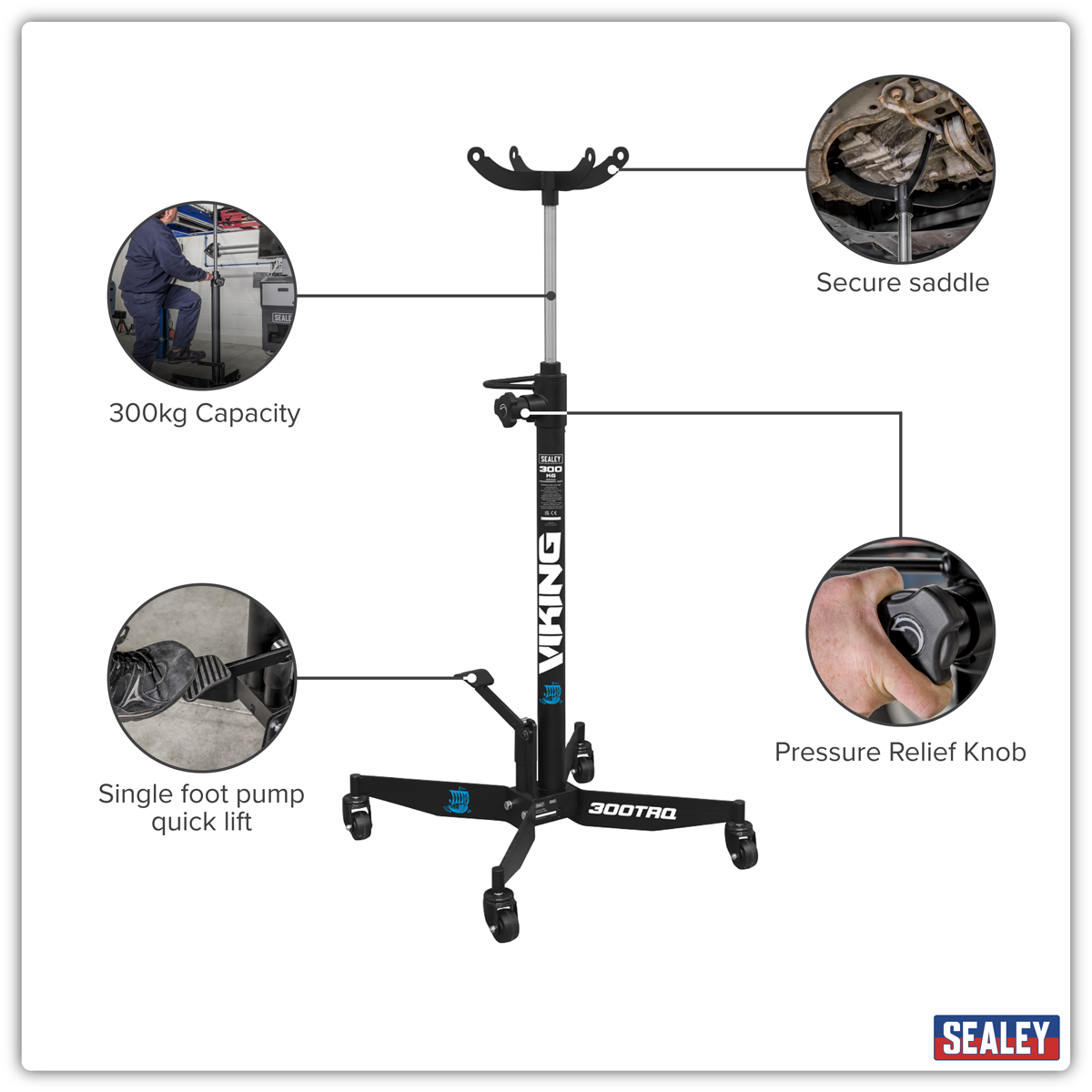 Vertical Quick Lift Transmission Jack 300kg 300TRQ