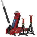 Standard Chassis Trolley Jack 3 Tonne with Axle Stands (Pair) 3 Tonne Capacity per Stand 3010CX