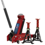Standard Chassis Trolley Jack 3 Tonne with Axle Stands (Pair) 3 Tonne Capacity per Stand 3010CX